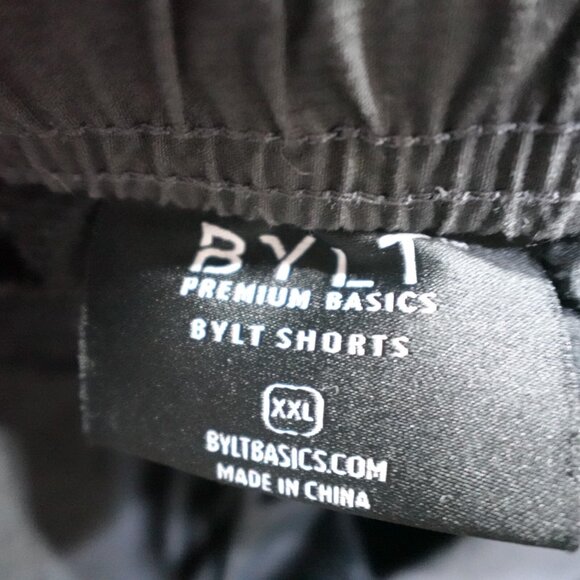 Bylt Shorts 2XL Black Gray Cargo Ripstop Drawstring 6.5" Stretch Waist - Picture 8 of 10